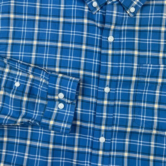 LL Bean Mens Shirt Large Blue Plaid Traditional Fit Long Sleeve Button 500508 - Picture 3 of 8